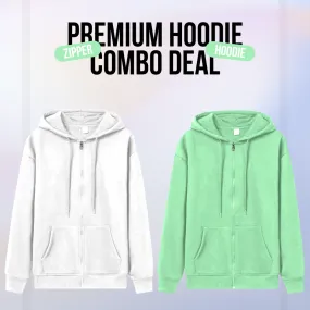 2 Pcs Premium Zipper Hoodie (1001)