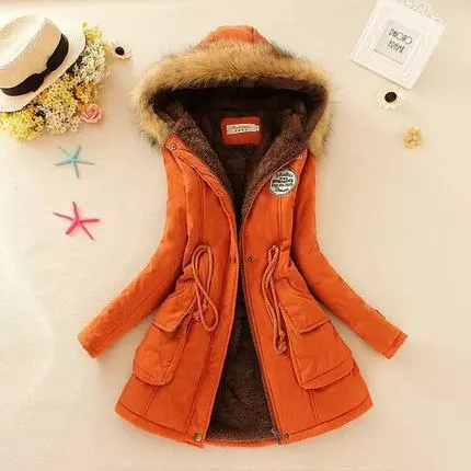 2018 women winter thicken warm coat female autumn hooded cotton fur plus size basic jacket outerwear slim long ladies chaqueta