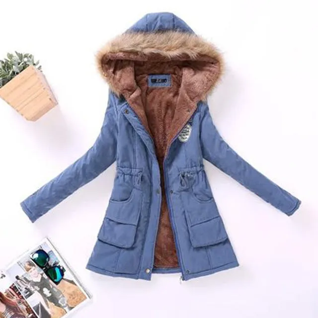 2018 women winter thicken warm coat female autumn hooded cotton fur plus size basic jacket outerwear slim long ladies chaqueta