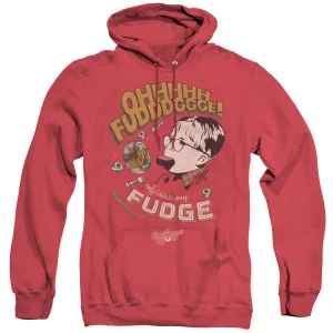 A Christmas Story Fudge Mens Heather Hoodie Red