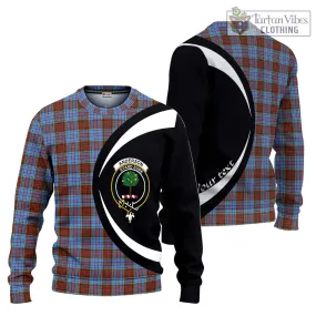 Anderson Modern Tartan Ugly Sweater with Family Crest Circle Style