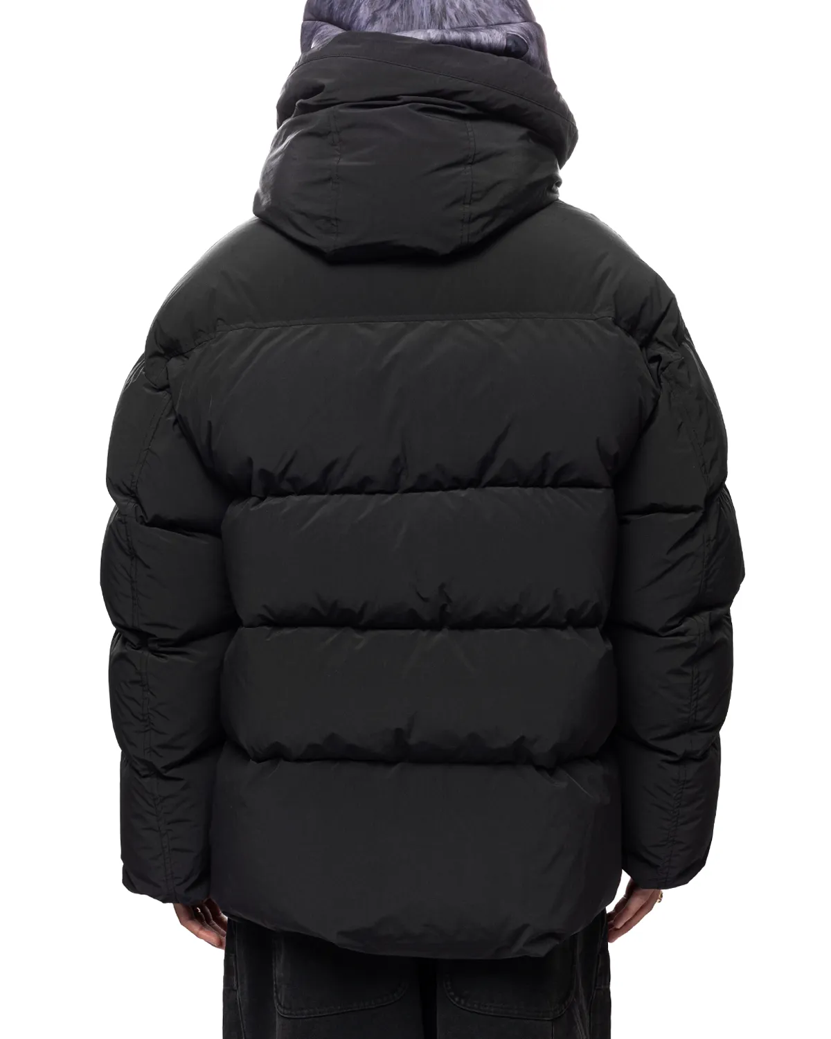 Animal Trim Puffer Jacket Black