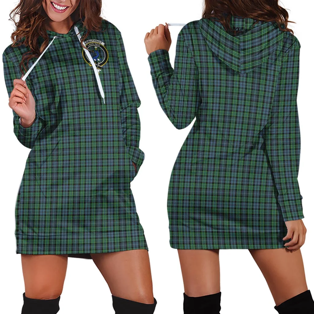 Arbuthnot Tartan Hoodie Dress with Family Crest