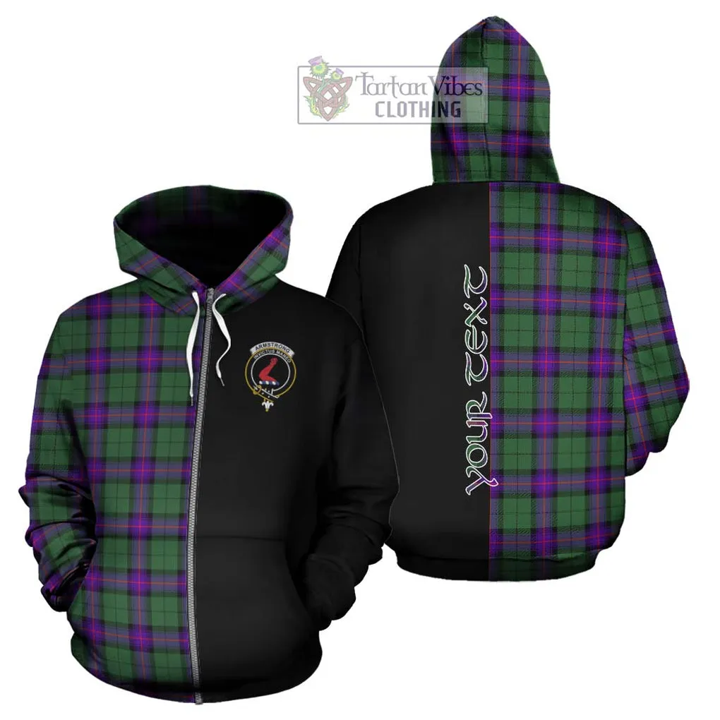 Armstrong Modern Tartan Hoodie with Family Crest and Half Of Me Style