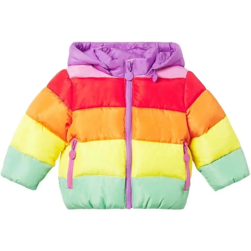 Baby Girls Rainbow Puffer Coat