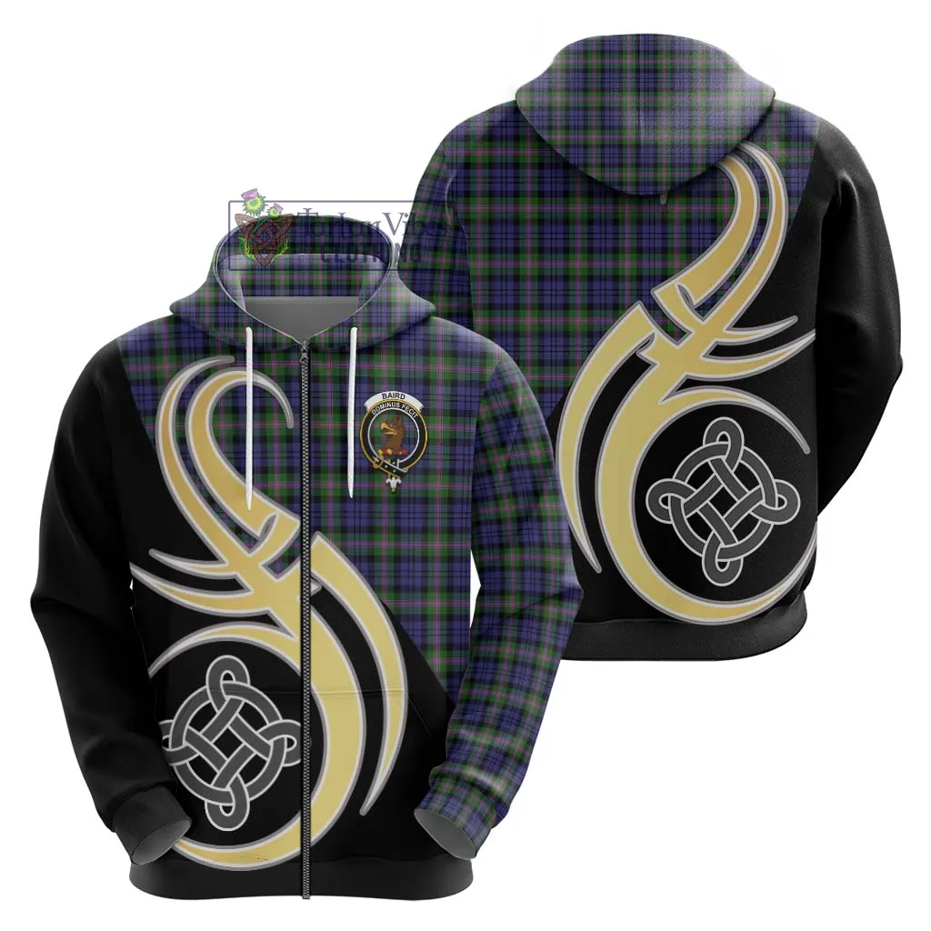 Baird Modern Tartan Hoodie with Family Crest and Celtic Symbol Style