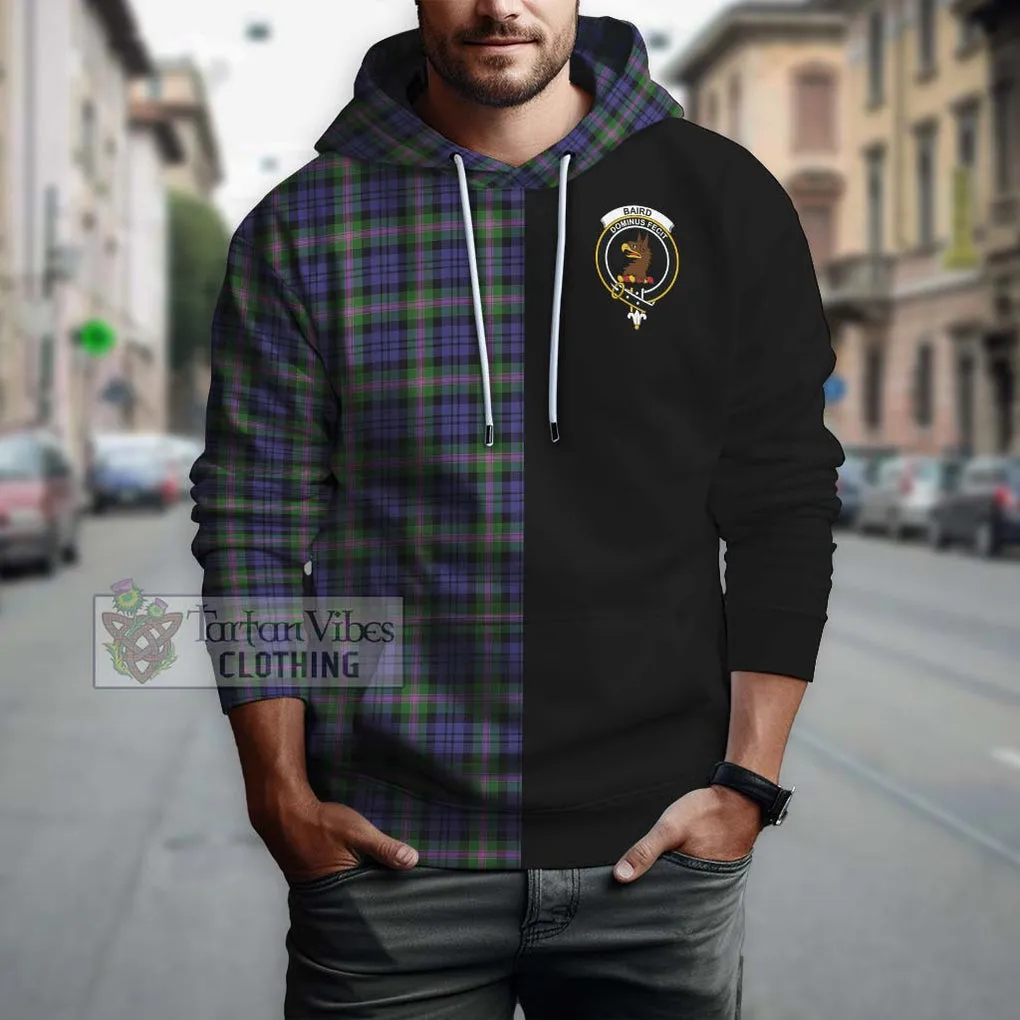 Baird Modern Tartan Hoodie with Family Crest and Half Of Me Style