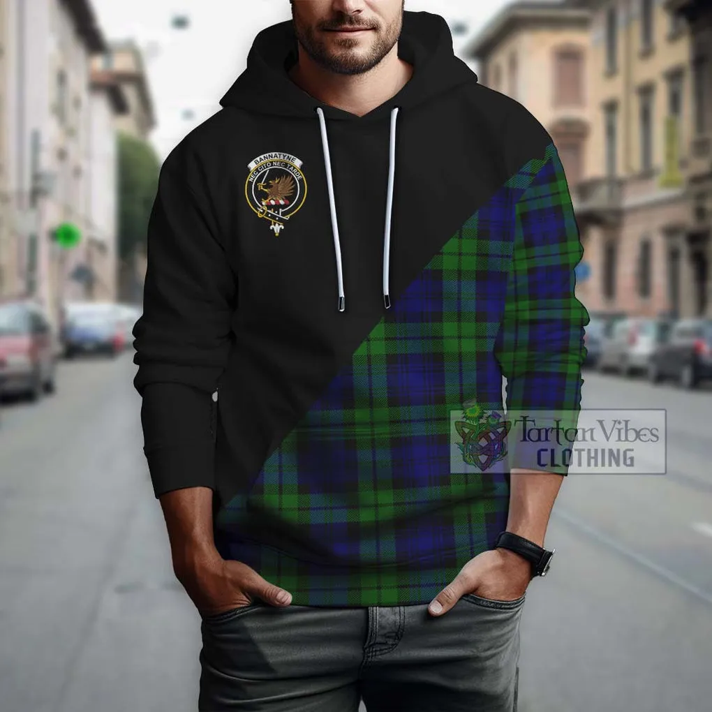 Bannatyne Tartan Hoodie with Family Crest and Military Logo Style