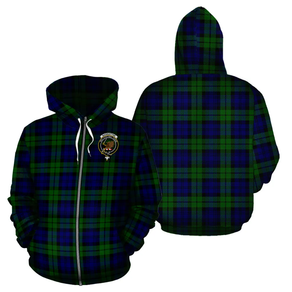 Bannatyne Tartan Hoodie with Family Crest