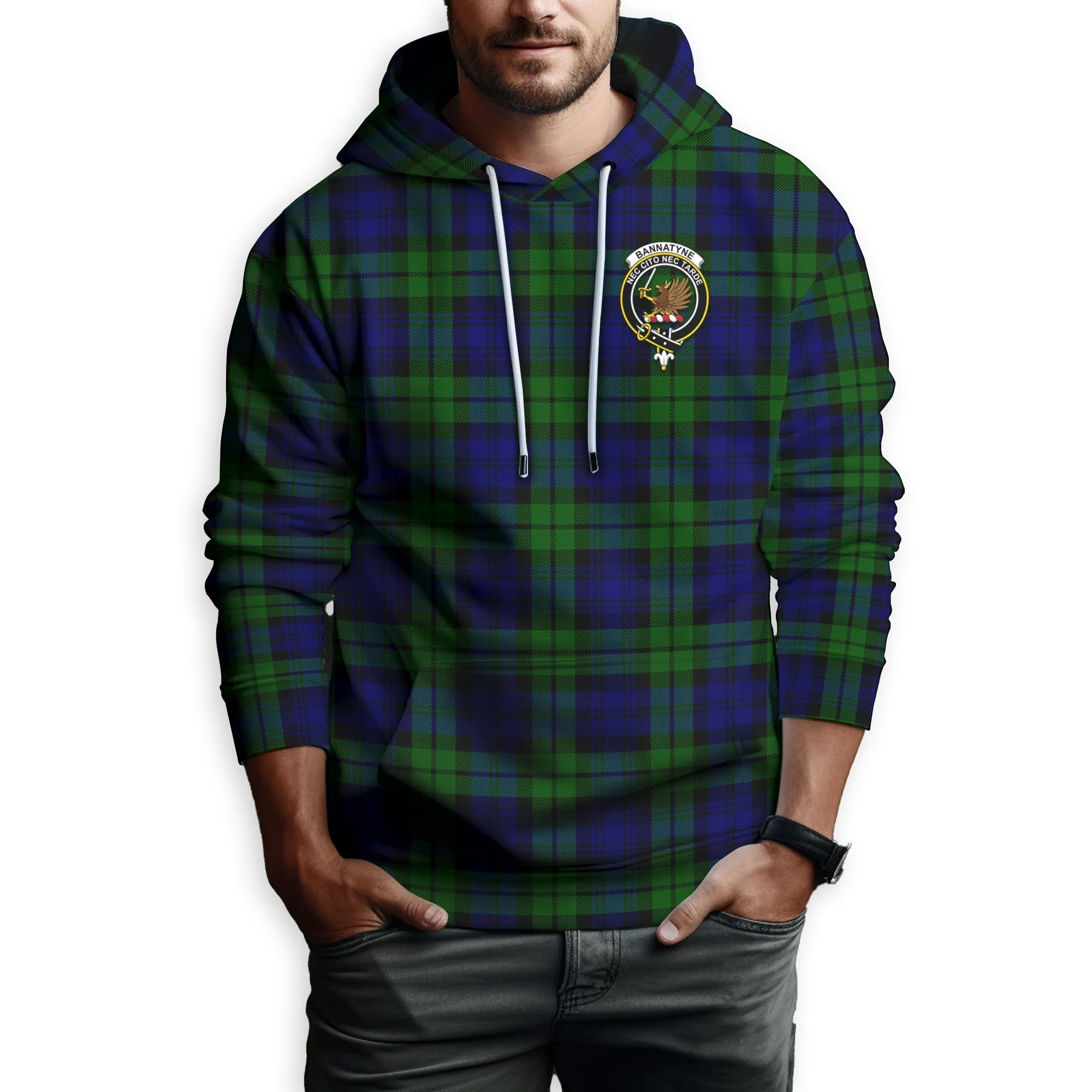 Bannatyne Tartan Hoodie with Family Crest