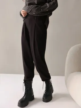 Black Baggy Fit High Waist Pants