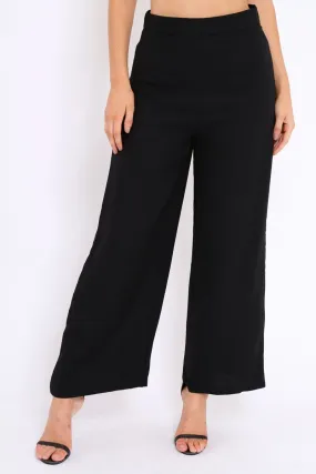 Black Wide Leg Trousers - Angela