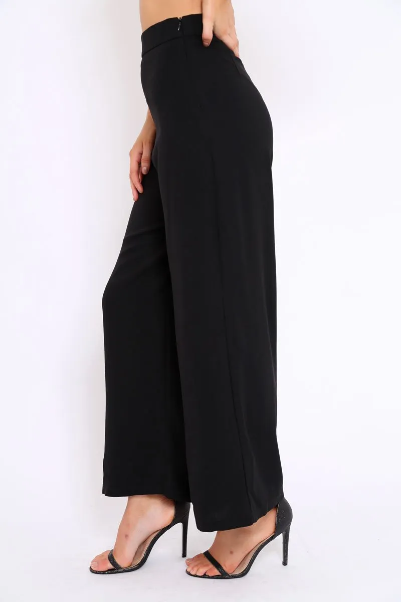 Black Wide Leg Trousers - Angela