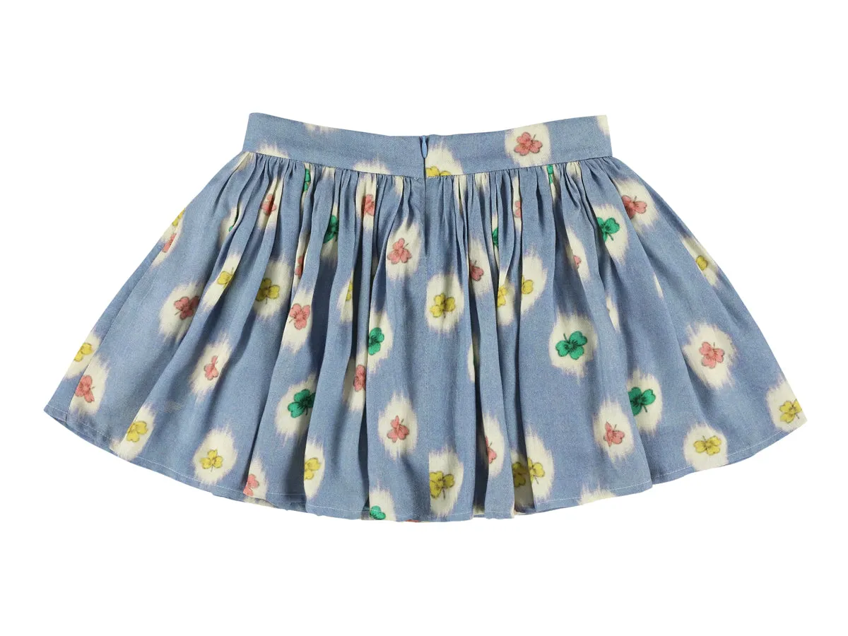 Blue Sprint Clover Long Skirt