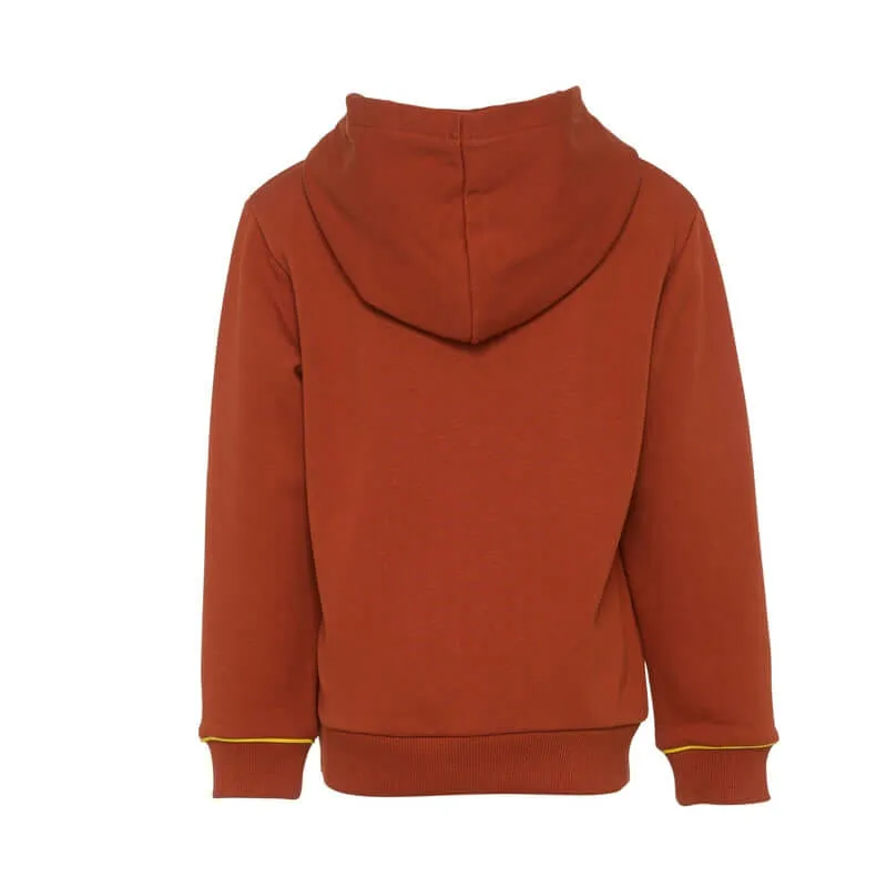 Boys Cotton Rust Logo Pull Over Hoodie