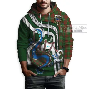 Bruce Hunting Tartan Hoodie with Epic Bagpipe Style