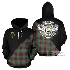 Buchan Ancient Tartan Hoodie with Family Crest and Military Logo Style