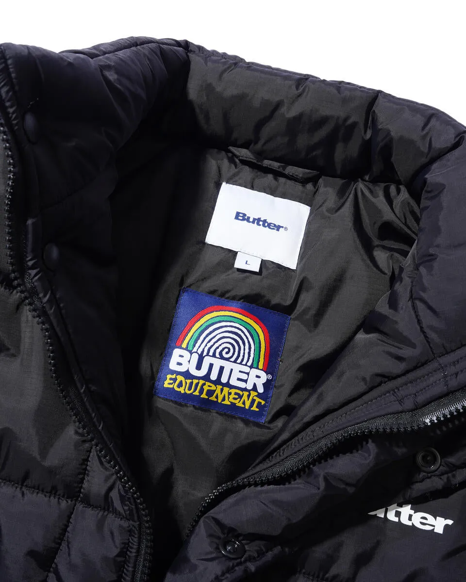 Butter Grid Puffer Jacket Black Q4 Shorter