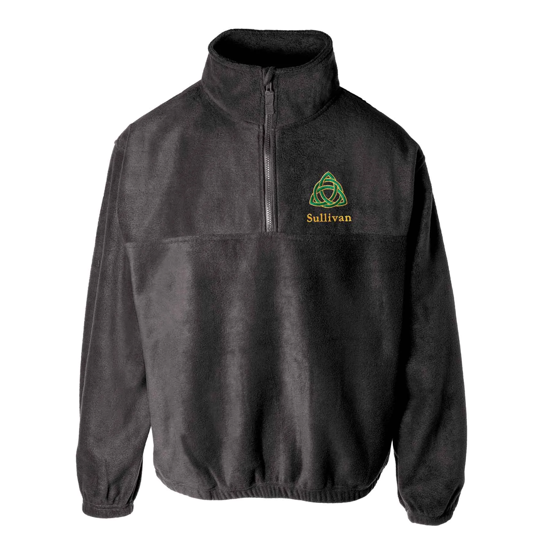 Celtic Trinity Knot Embroidered Personalized Fleece 1/4 Zip- Black