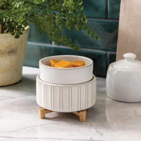 Ceramic & Wood 2-in-1 Fragrance Warmer CW2CAW