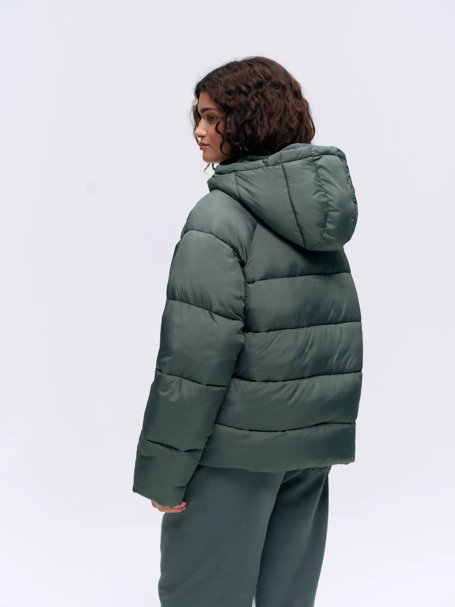 Chevron Puffer Jacket - Sea Green