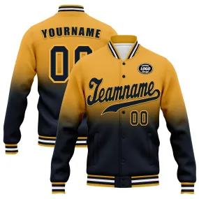 Custom Yellow Blue Fade Fashion Jacket Bomber Full-Snap Varsity Letterman Personalized Jacket FZ005-D020229-21