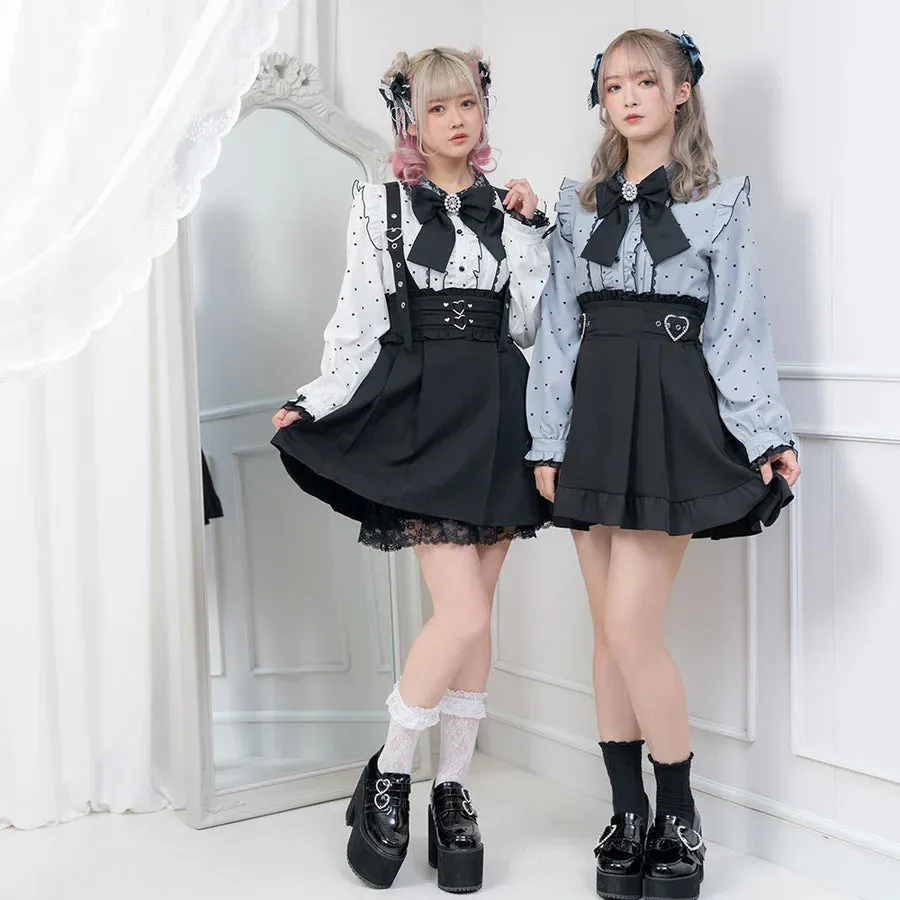 Dear My Love jirai kei heart suspenders skirt