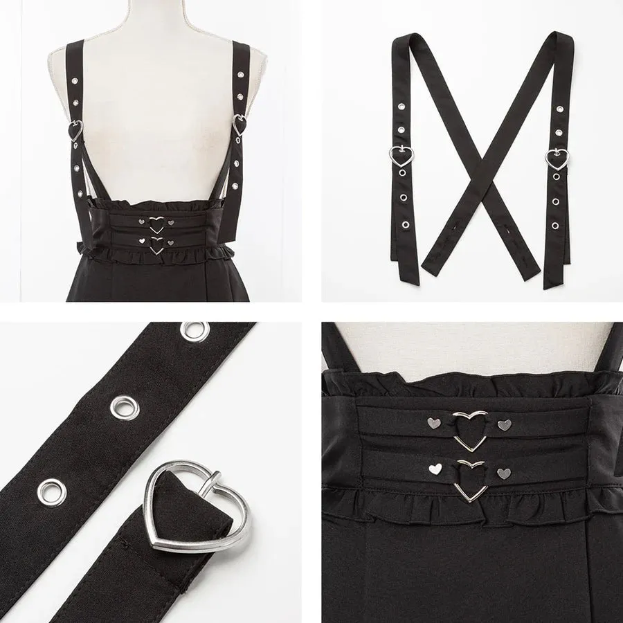 Dear My Love jirai kei heart suspenders skirt