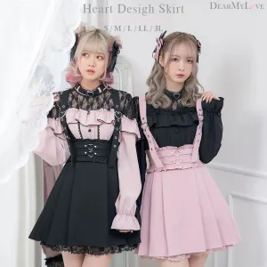 Dear My Love jirai kei heart suspenders skirt