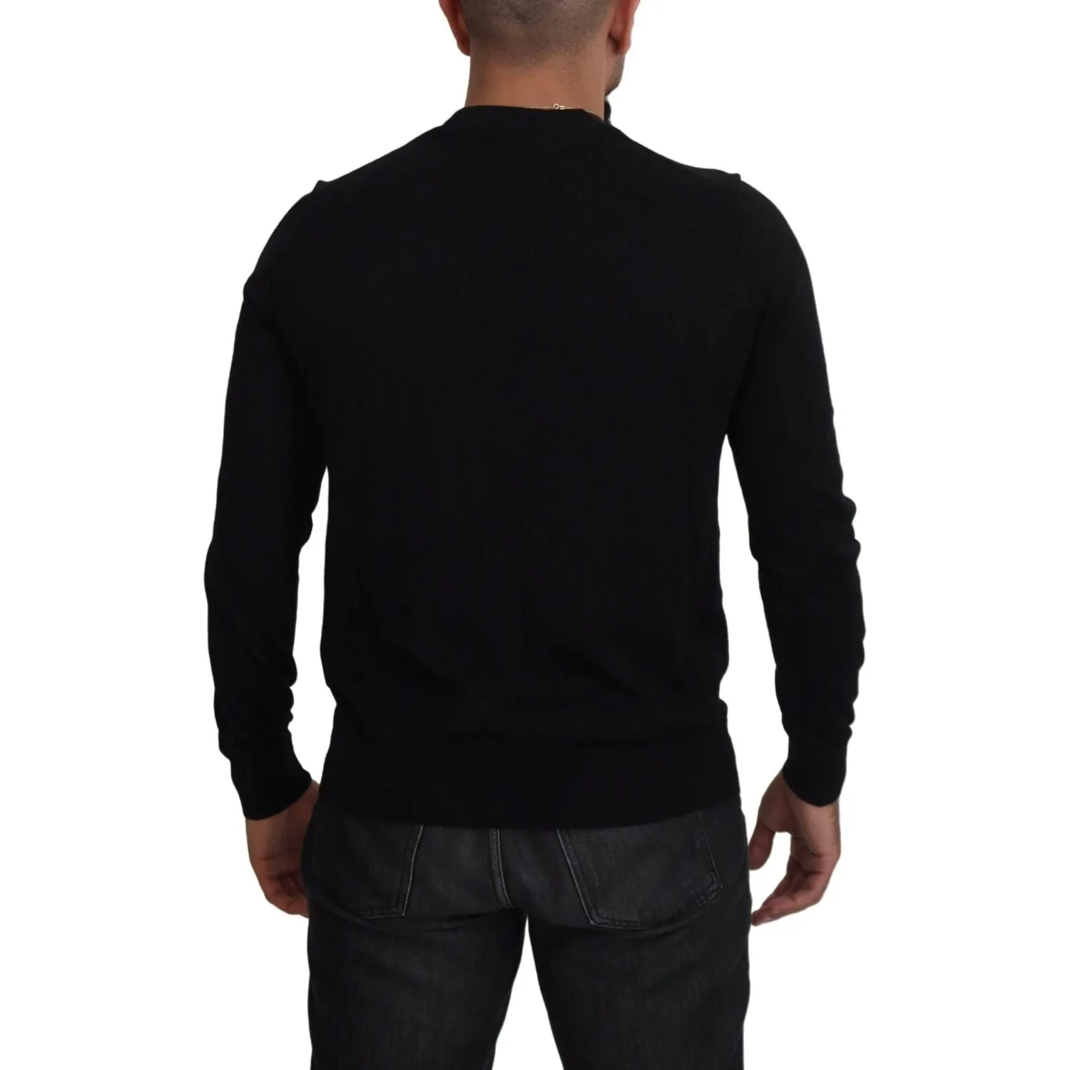 Dolce & Gabbana Elegant Black Cashmere Cardigan Sweater