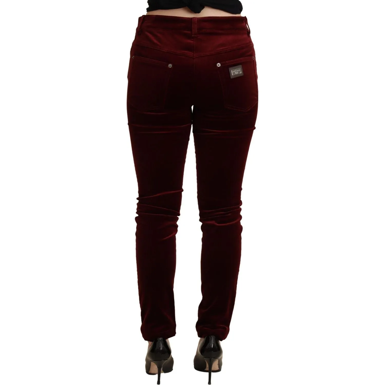 Dolce & Gabbana Exquisite Bordeaux Red Skinny Pants