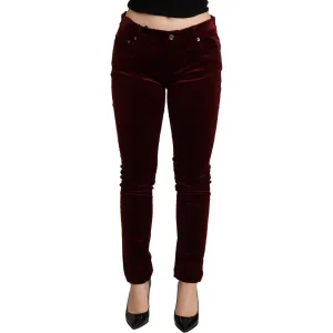 Dolce & Gabbana Exquisite Bordeaux Red Skinny Pants