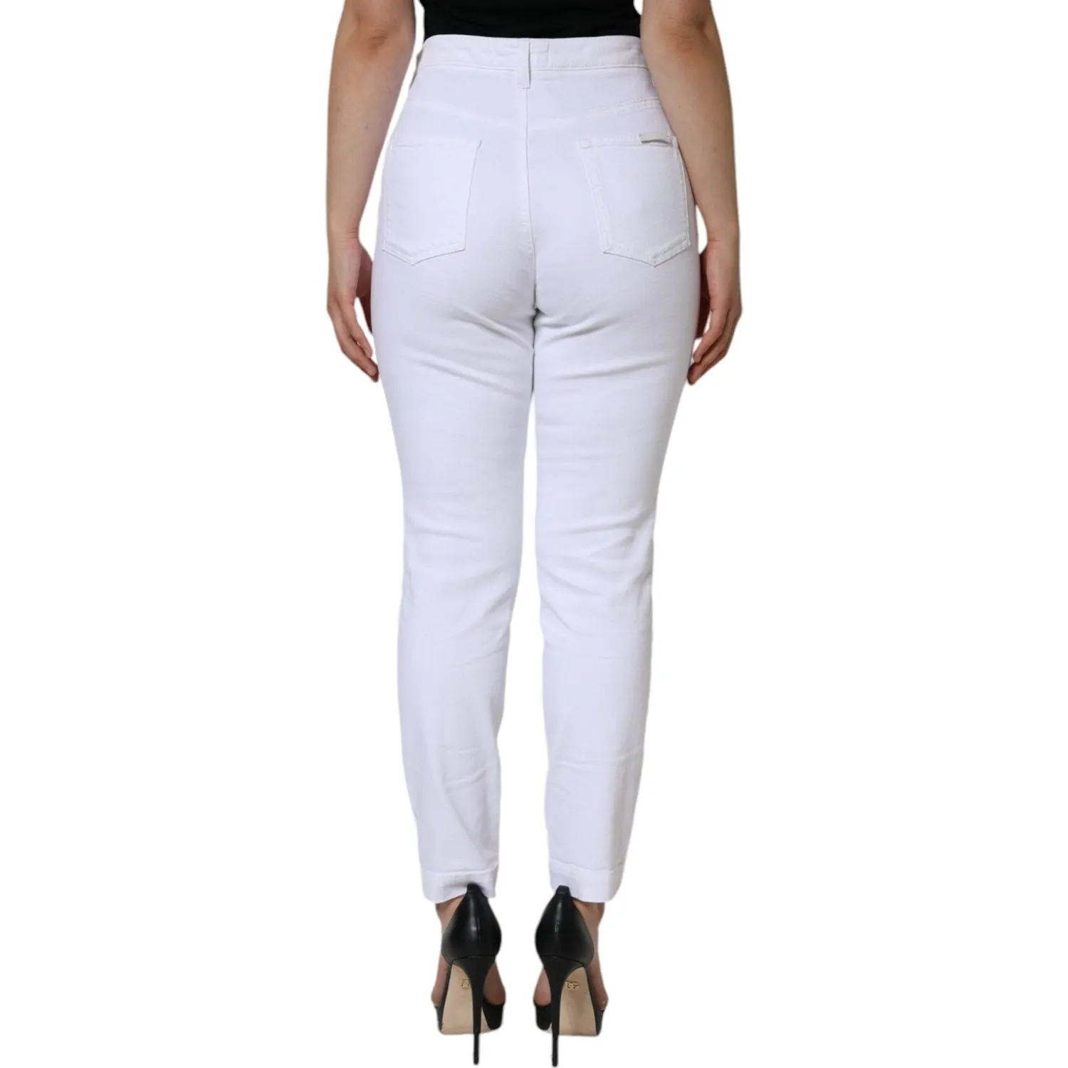 Dolce & Gabbana White Cotton Stretch AUDREY Skinny Jeans