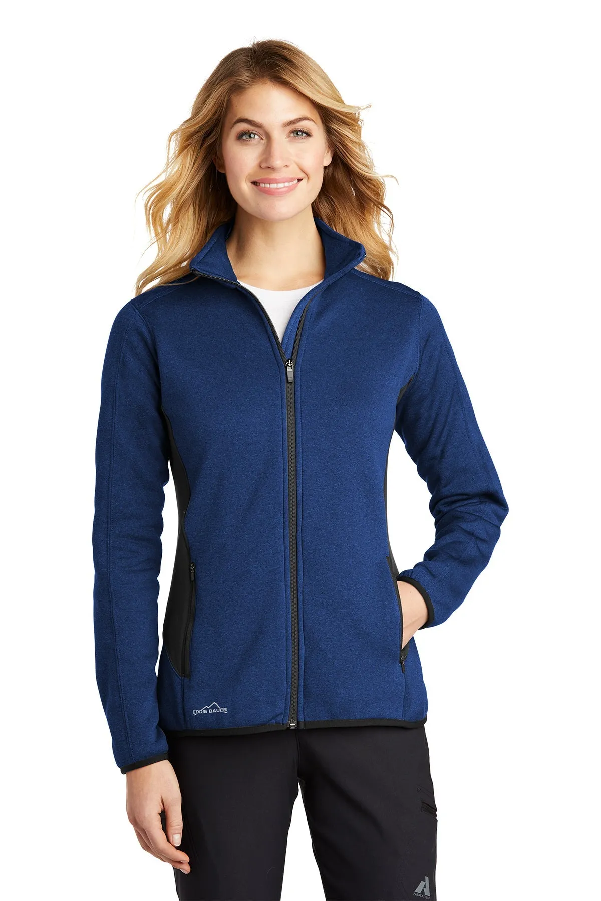 Eddie Bauer Ladies Custom Stretch Fleece Jackets, Blue Heather