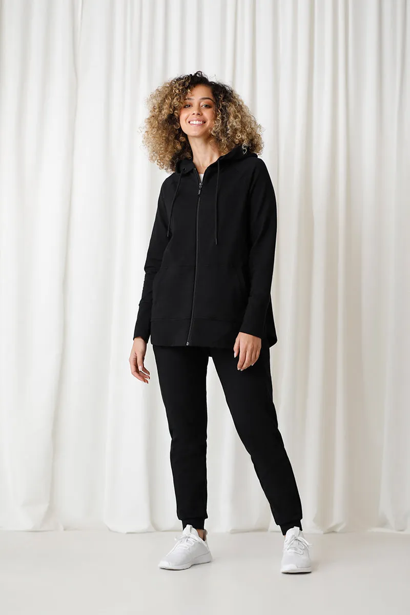 French Terry Zip Jacket | Black