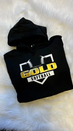 GAINESVILLE GOLD 50/50 HOODIE HOME PLATE LOGO UNISEX