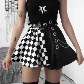 Gothic Plaid A-Line Mini Skirts