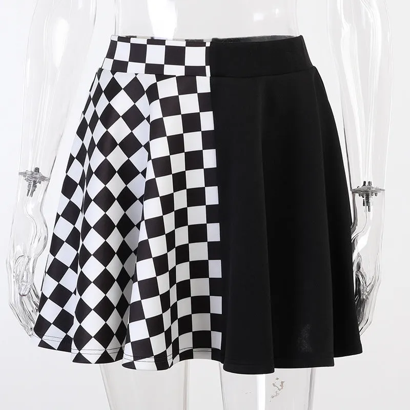 Gothic Plaid A-Line Mini Skirts