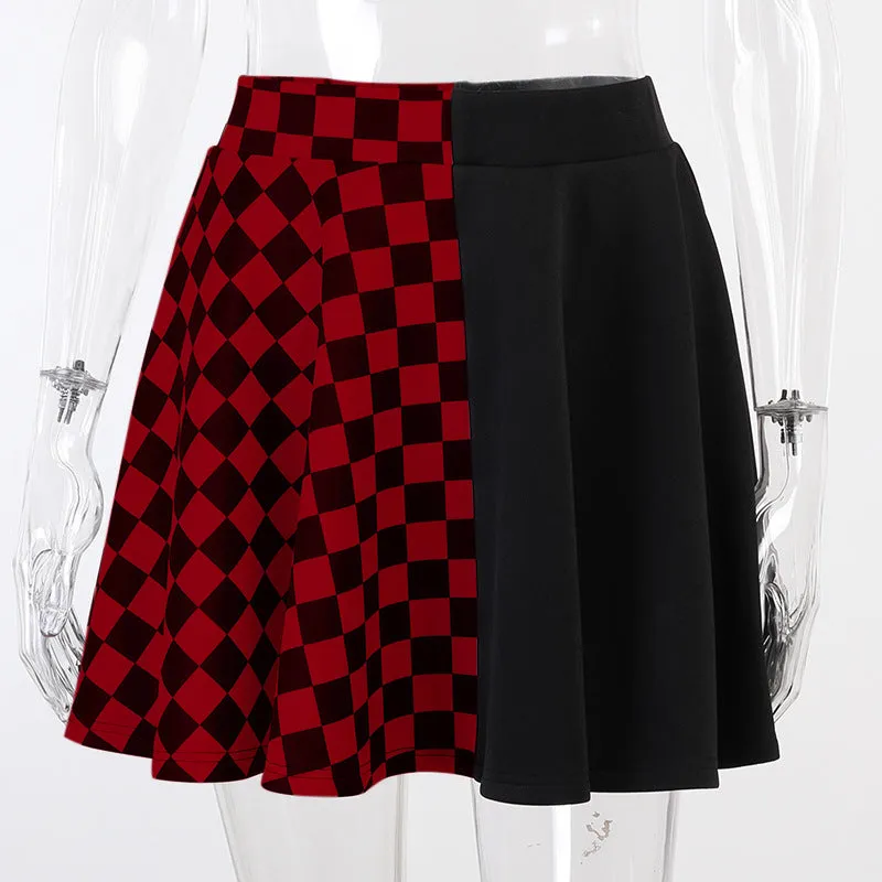 Gothic Plaid A-Line Mini Skirts