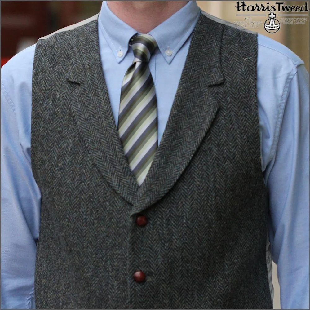 Harris Tweed Heather Blue Waistcoat--