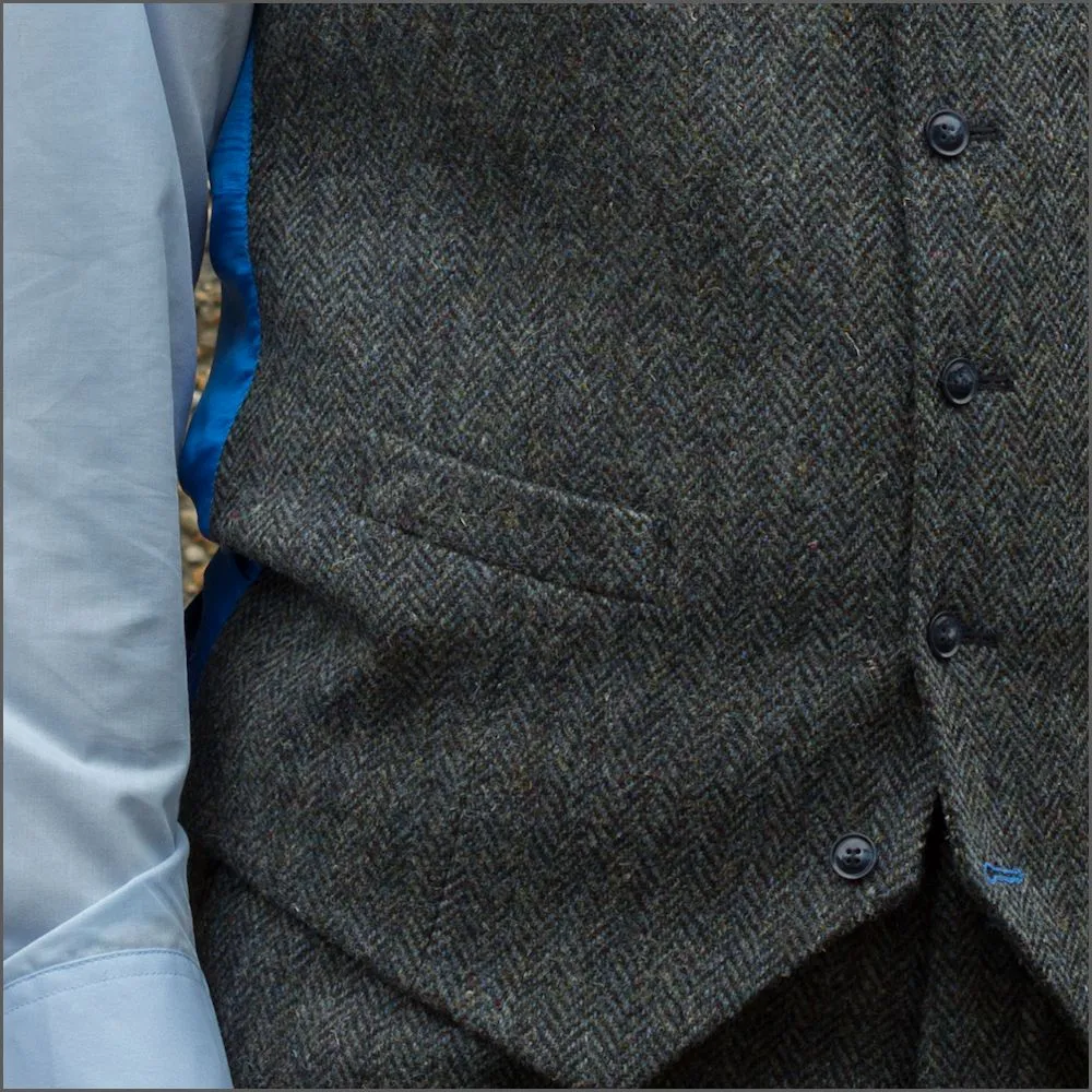 Harris Tweed Heather Blue Waistcoat--