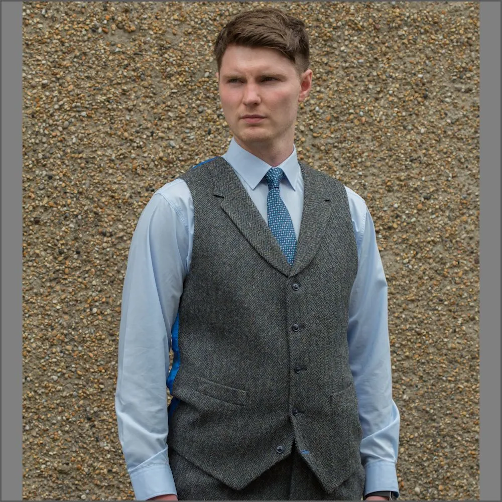 Harris Tweed Heather Blue Waistcoat--