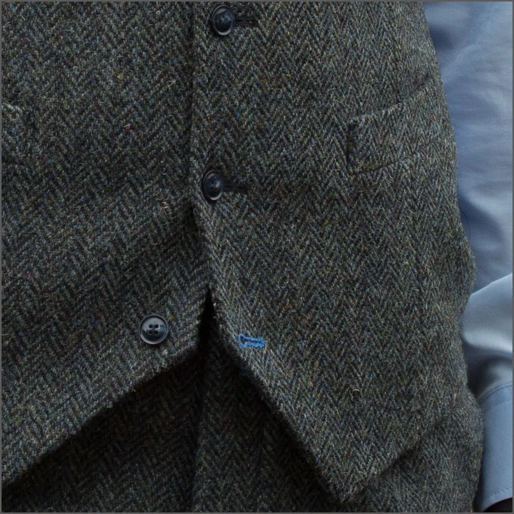 Harris Tweed Heather Blue Waistcoat--