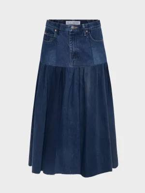 Harvard Denim Skirt Dark Blue