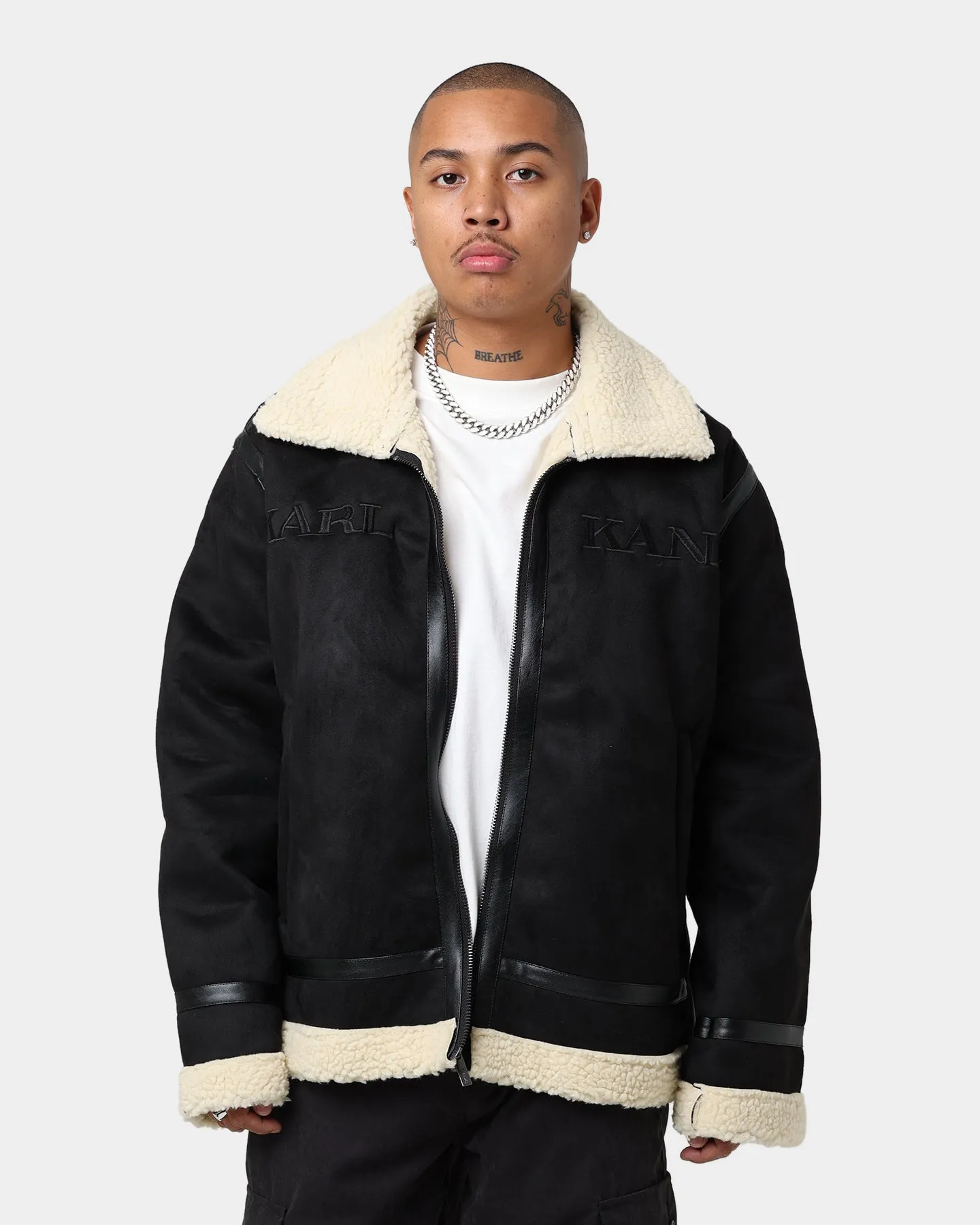 Karl Kani Retro Faux Shearling Jacket Black