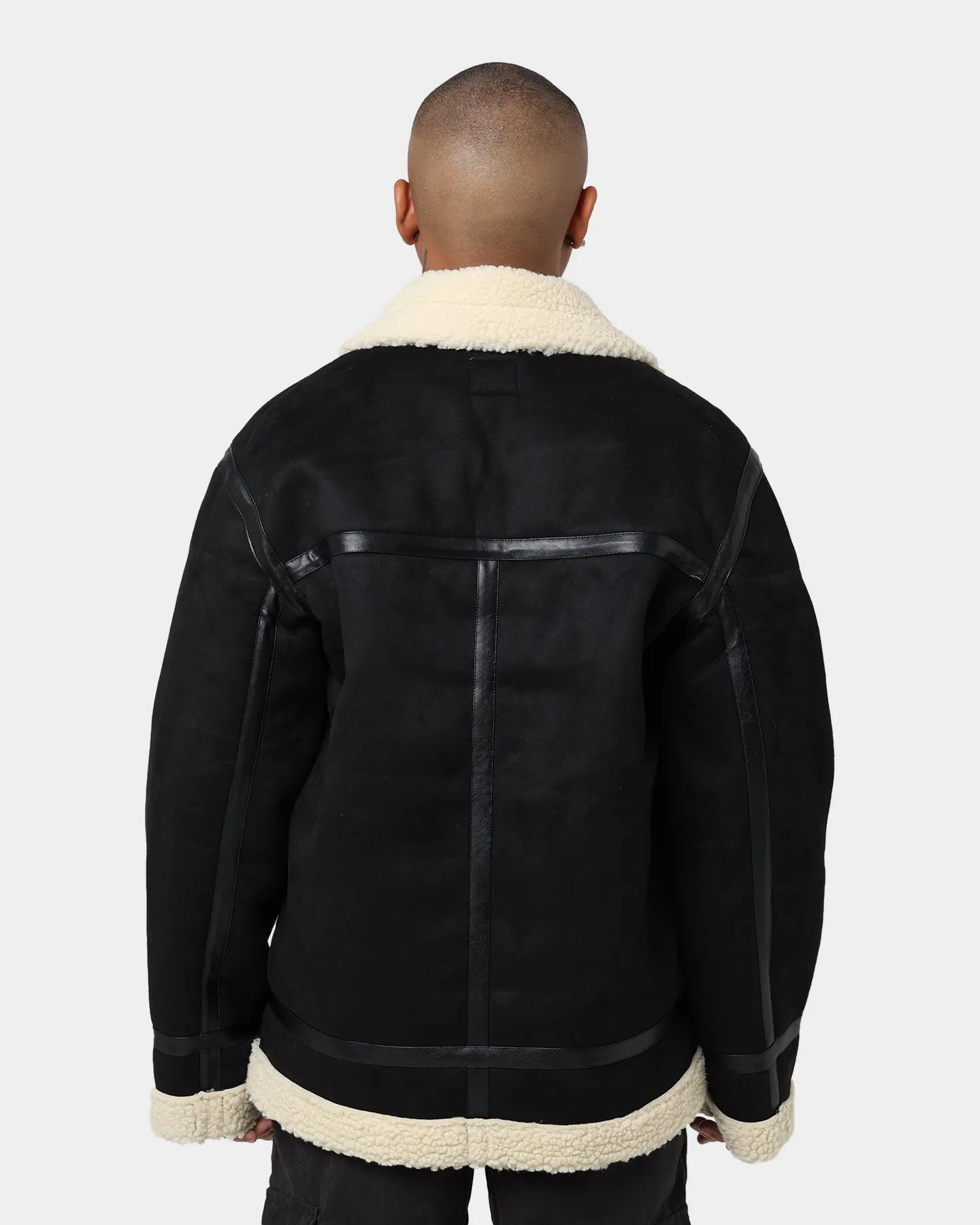 Karl Kani Retro Faux Shearling Jacket Black