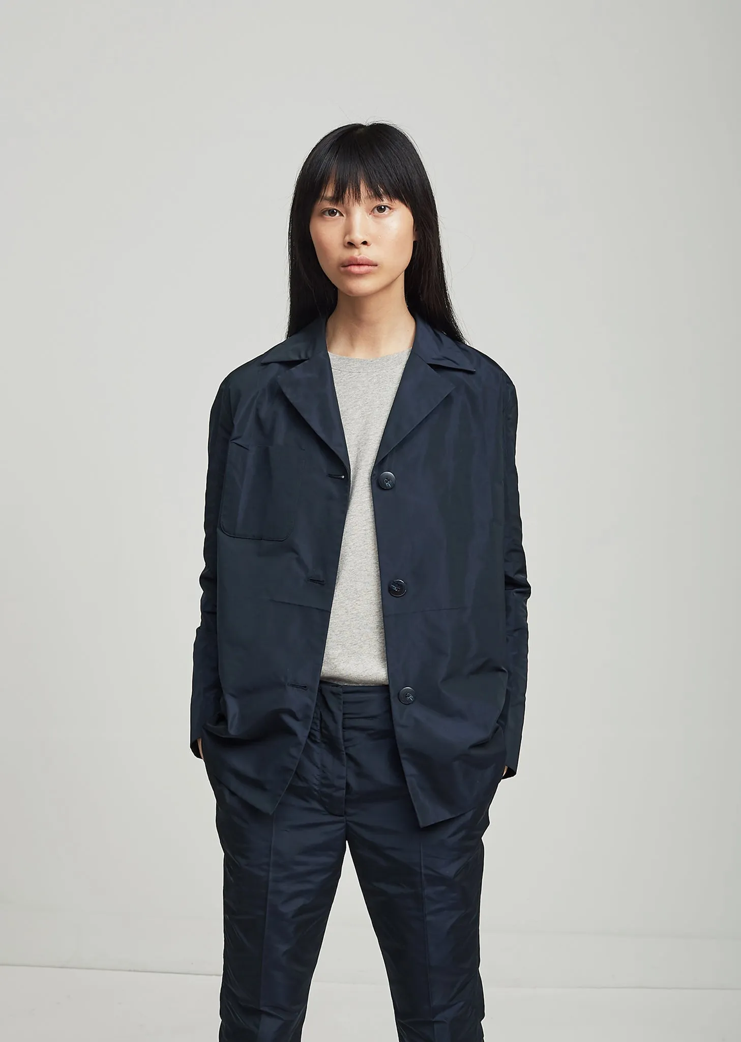 Karlin Single Breasted Taffeta Jacket