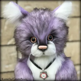 Karma - 13" soft sculpture faux fur cat by Emmas Bears - OOAK