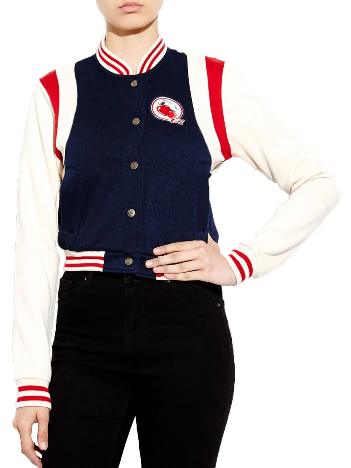 Ladies Button Up Baseball Jacket