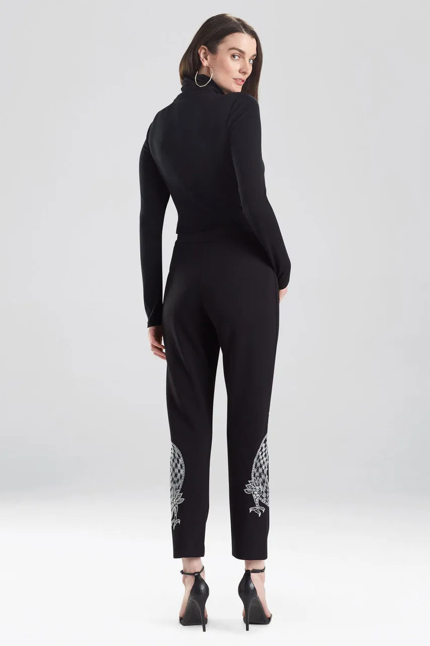 Light Weight Ponte Dragon Embroidery Pants